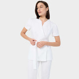 Zdravotnická halenka AMELIA s vázáním - WHITE