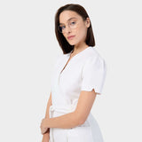 Megkötős orvosi tunika AMELIA - WHITE