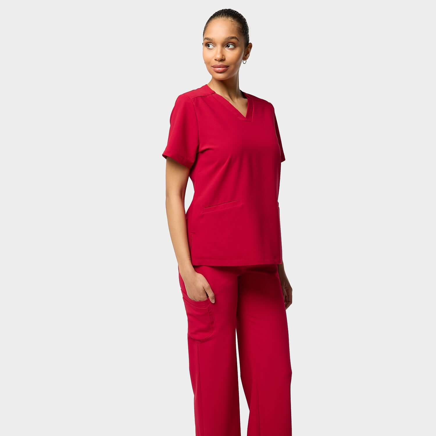 Zdravotnická halenka EMILY scrubs - RED CHERRY