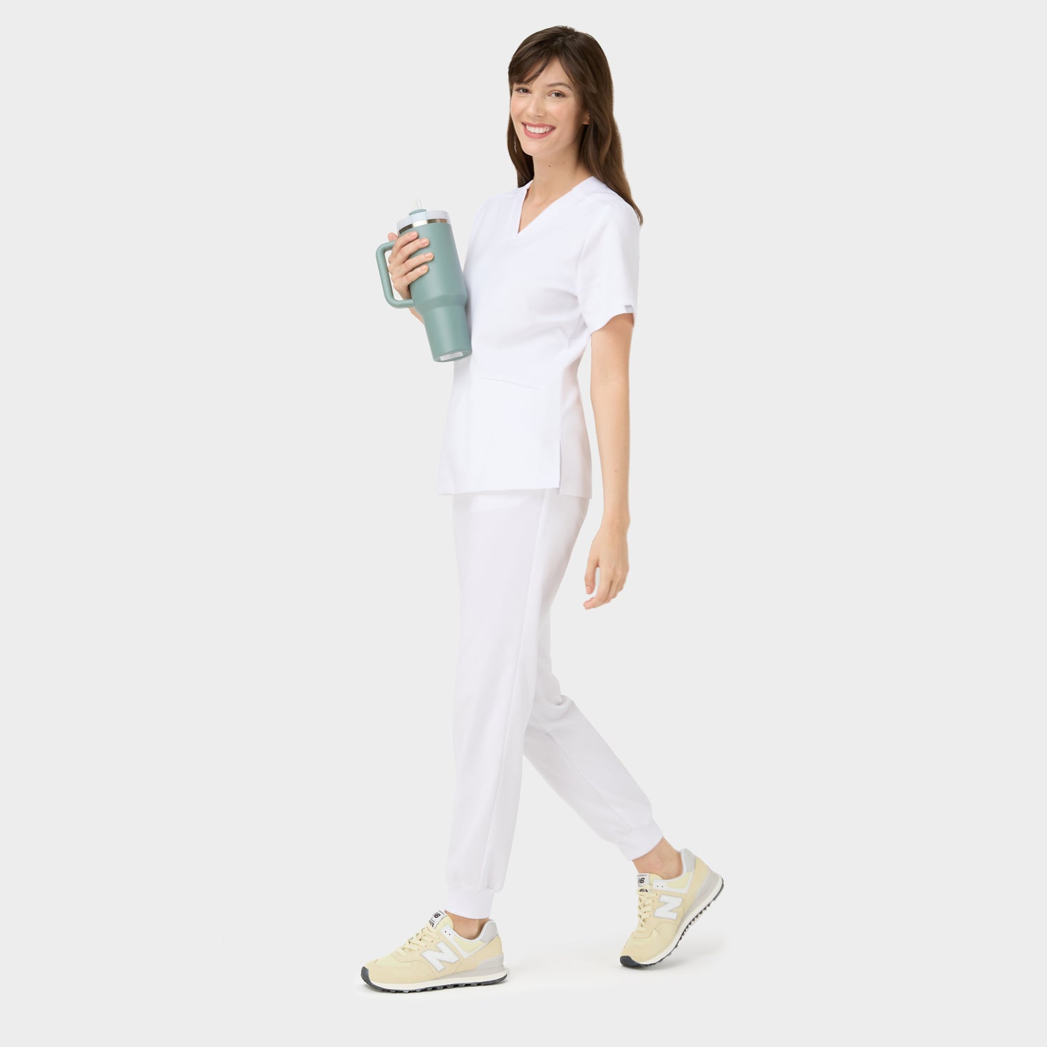 Spodnie medyczne joggery - WHITE