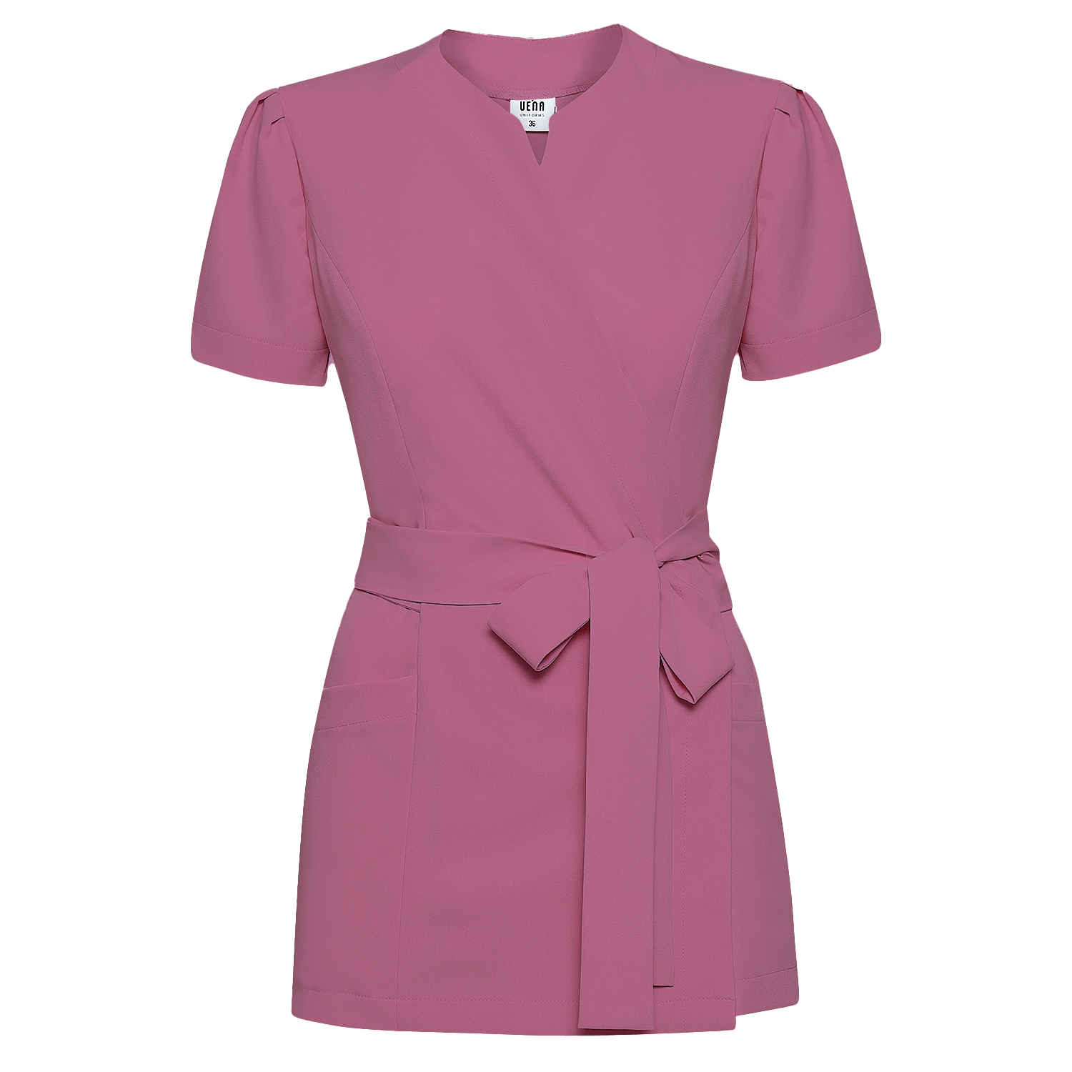 AMELIA tied medical apron - BERRY CRUSH 