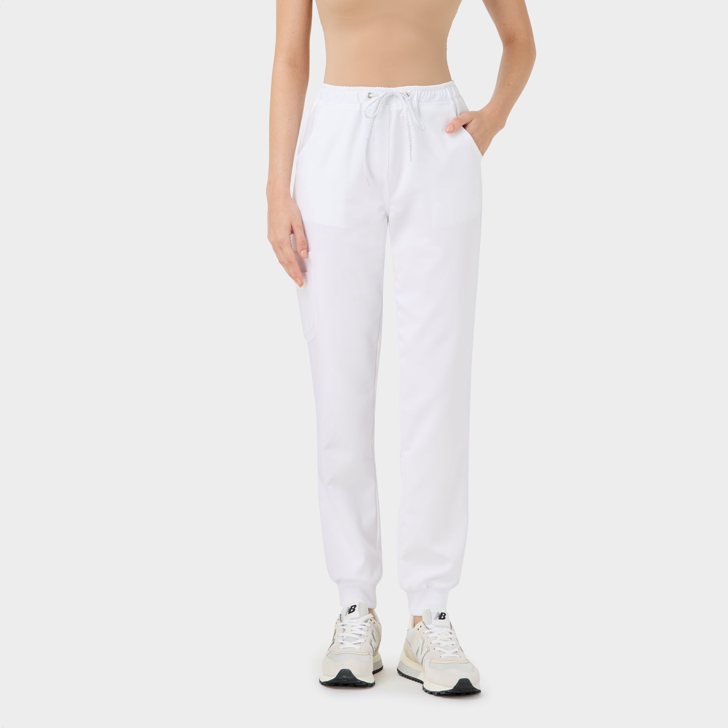Spodnie medyczne joggery - WHITE