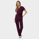 SOPHIA tied medical apron - BURGUNDY