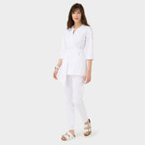 SOPHIA medical apron, 3/4 sleeves - WHITE 