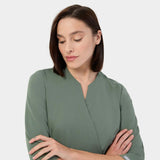 SOPHIA medical apron, 3/4 sleeves - EUCALYPTUS GREEN 