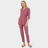 Zdravotnická halenka SOPHIA s vázáním a 3/4 rukávem - WILD ROSE