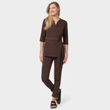 SOPHIA medical apron, 3/4 sleeves - DARK CHOCOLATE