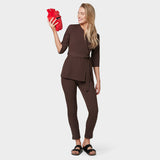 SOPHIA medical apron, 3/4 sleeves - DARK CHOCOLATE