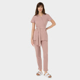 SOPHIA Tie-Up Medical Apron - DUSTY PINK