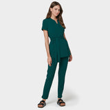 Zdravotnická halenka SOPHIA s vázáním - MOSS GREEN