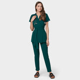 Zdravotnická halenka SOPHIA s vázáním - MOSS GREEN
