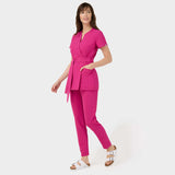 Zdravotnická halenka SOPHIA s vázáním - RASPBERRY SORBET