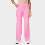 Spodnie medyczne damskie szerokie - CANDY PINK