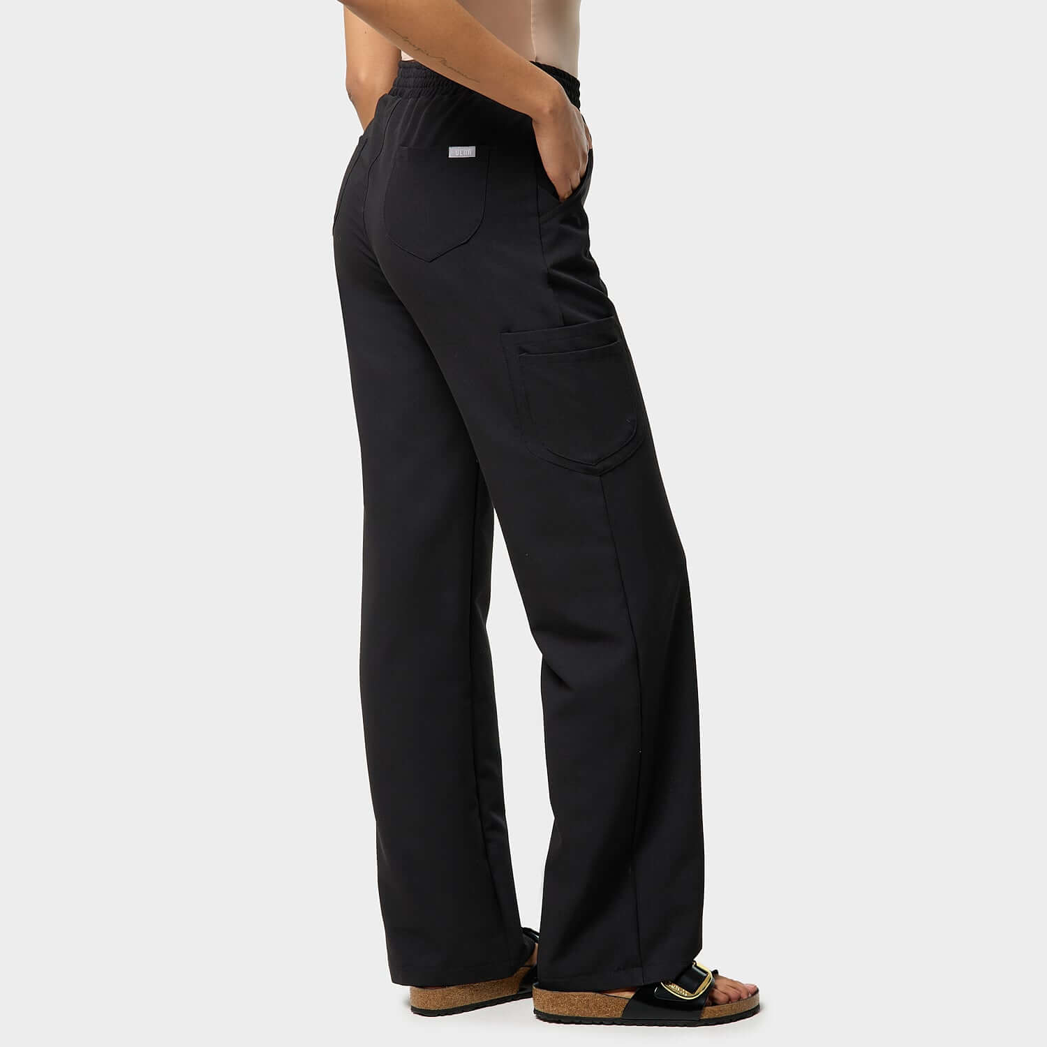 Women's wide medical trousers - BLACK